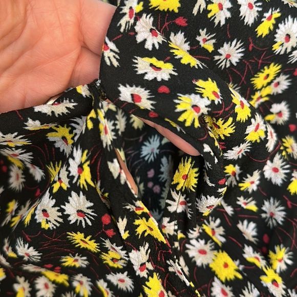 Madewell Loose Floral Wrap Waist Tie Blouse - Picture 3 of 7